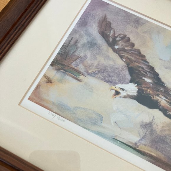 Rocky Barstad SOARING Bald Eagle Framed Art Print 10x12" Signed & Numbered #310 - Picture 4 of 6